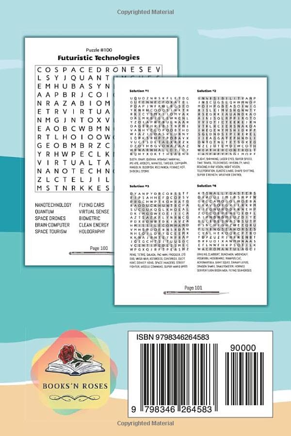 Pocket Size Word Search: Small Book Travel Size 4x6", 100 Unique Puzzles - Fun, Facts & Fantasy 2000+ Words To Find for Teens, Adults, Seniors (Pocket Size Words Search Books 4x6" for Travel) - Image 2