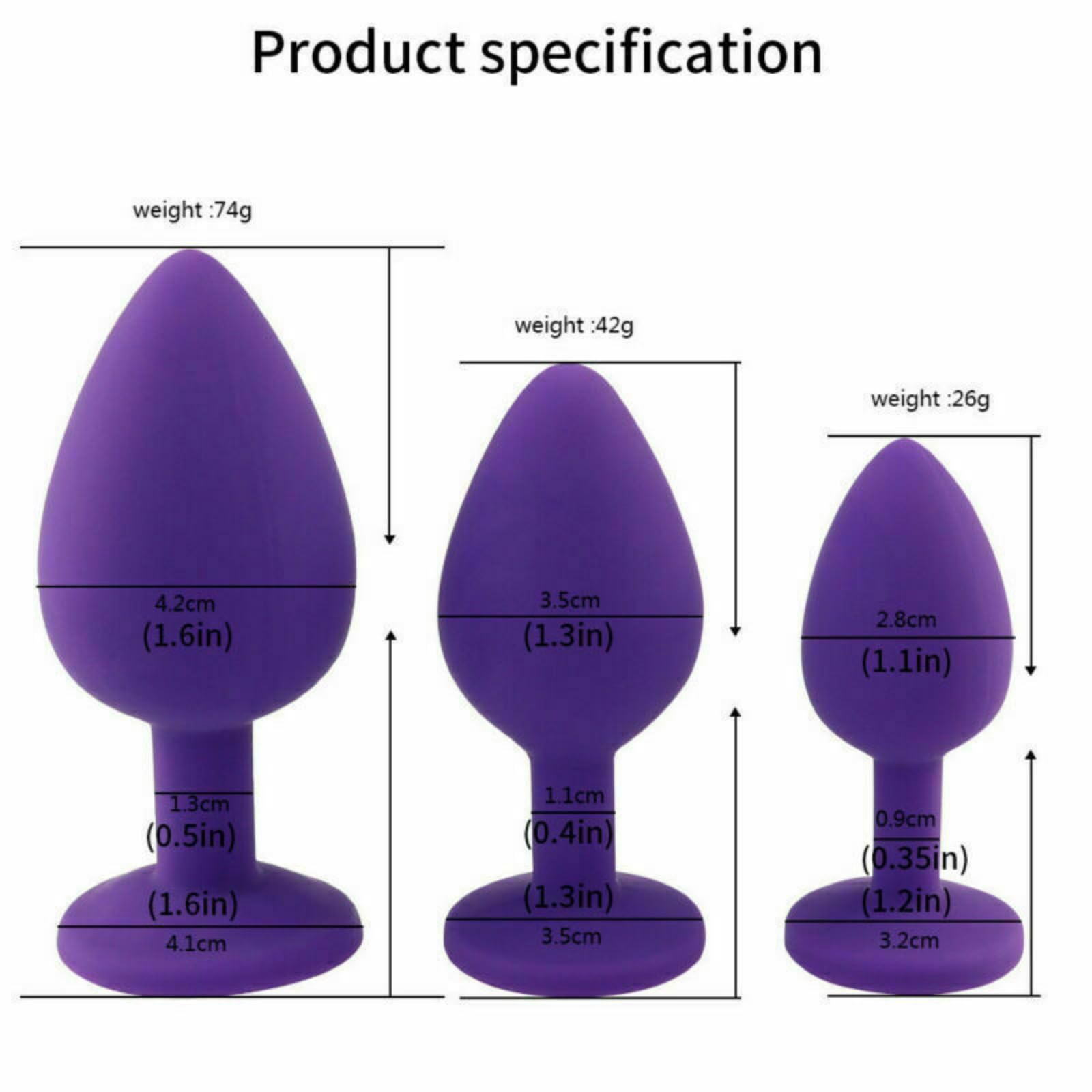 Amazon.com: Diamond Stainless Steel/Silicone Jeweled Anal Butt Plug Buttplug Set Men Women (Silicone Purple2,3PcsS+M+L) : Health & Household Amazon.com: Diamond Stainless Steel/Silicone Jeweled Anal Butt Plug Buttplug Set Men Women (Silicone Purple2,3PcsS+M+L) : Health & Household