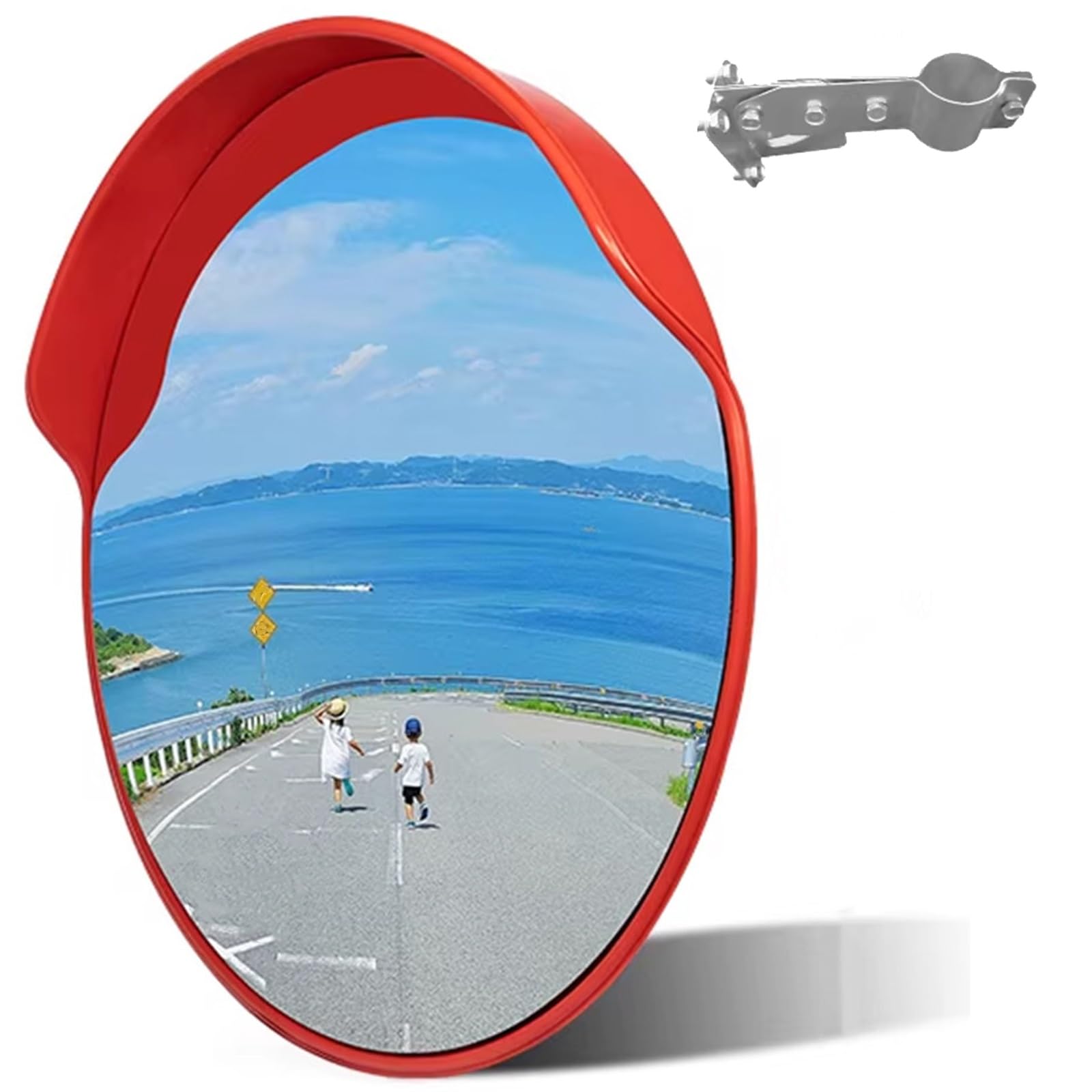 Miroir Convexe Circulation Réglable, Miroir Routier Convexe Vision à 220°, Miroir de Sécurité avec Dos en ABS pour Angles Morts, Allées, Entrepôts(80 * 80cm/31 * 31in)