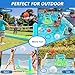 Jasonwell Pool Toys Games Set - 3 in 1 Pool Volleyball Net Basketball Hoop Ring Toss Game Inflatable Floats Water Floating Volleyball Swimming Pools Games Party Gift for Kids Adults (Green&Blue, L)