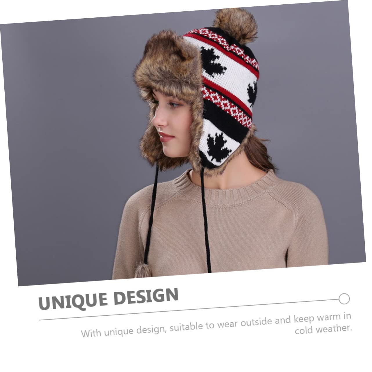 5 Piezas gorro de arce gorro con orejeras sombrero de punto de moda sombreros de mujer termico cálido sombrero caliente aire portátil algodón