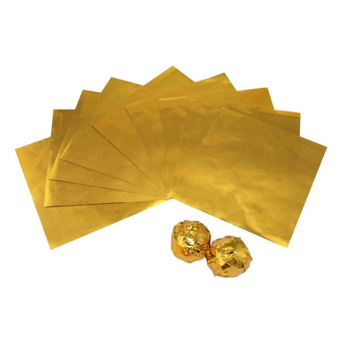 Ezi Gold 100 Pcs Foil Wrappers Pack For Chocolate Sweets Confectionery 10X10cm