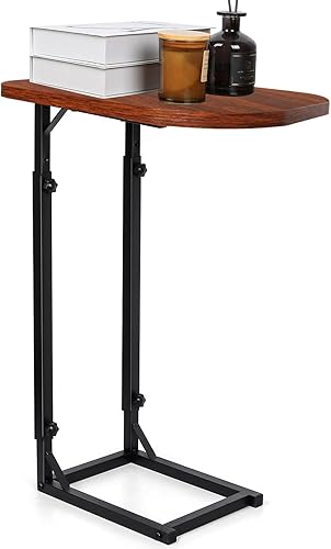 Miniatura 8 de Mesa auxiliar ajustable en forma de C de alta calidad para sofá, mini mesas auxiliares para sofá, mesa de centro pequeña con marco de metal, hermoso