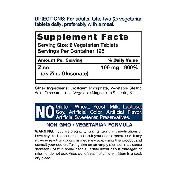 Chelated-Zinc-Supplement-100mg-250-Tablets-High-Potency-Superior-Absorption-Vegetarian-Non-GMO-Gluten-Free-by-Horbaach Chelated Zinc Supplement 100mg | 250 Tablets | High Potency & Superior Absorption | Vegetarian, Non-GMO, Gluten Free | by Horbaach