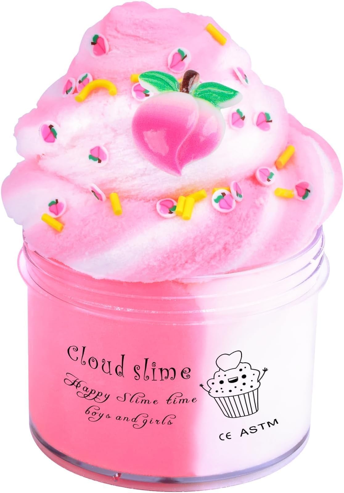 Pink Cloud Slime, with Cute Slime Charms, Super Soft and Non-Sticky, DIY Slime Kit for Girls, Party Favors, Gift and Birthday, Stress Relief Toy for Kids