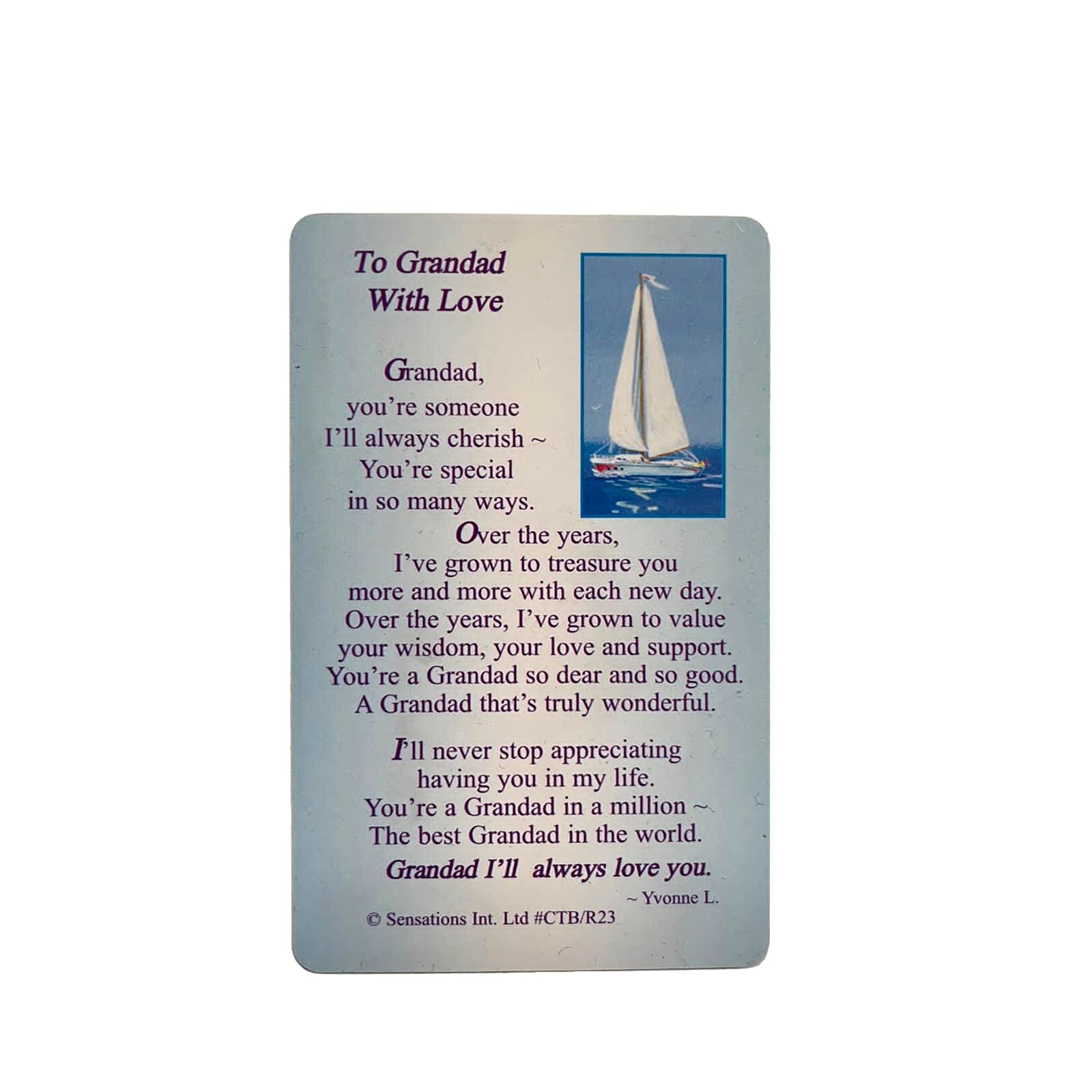 Shop Inc Pastel To Grandad With Love...Wallet Card (Sentimental Keepsake Wallet/Purse Card)