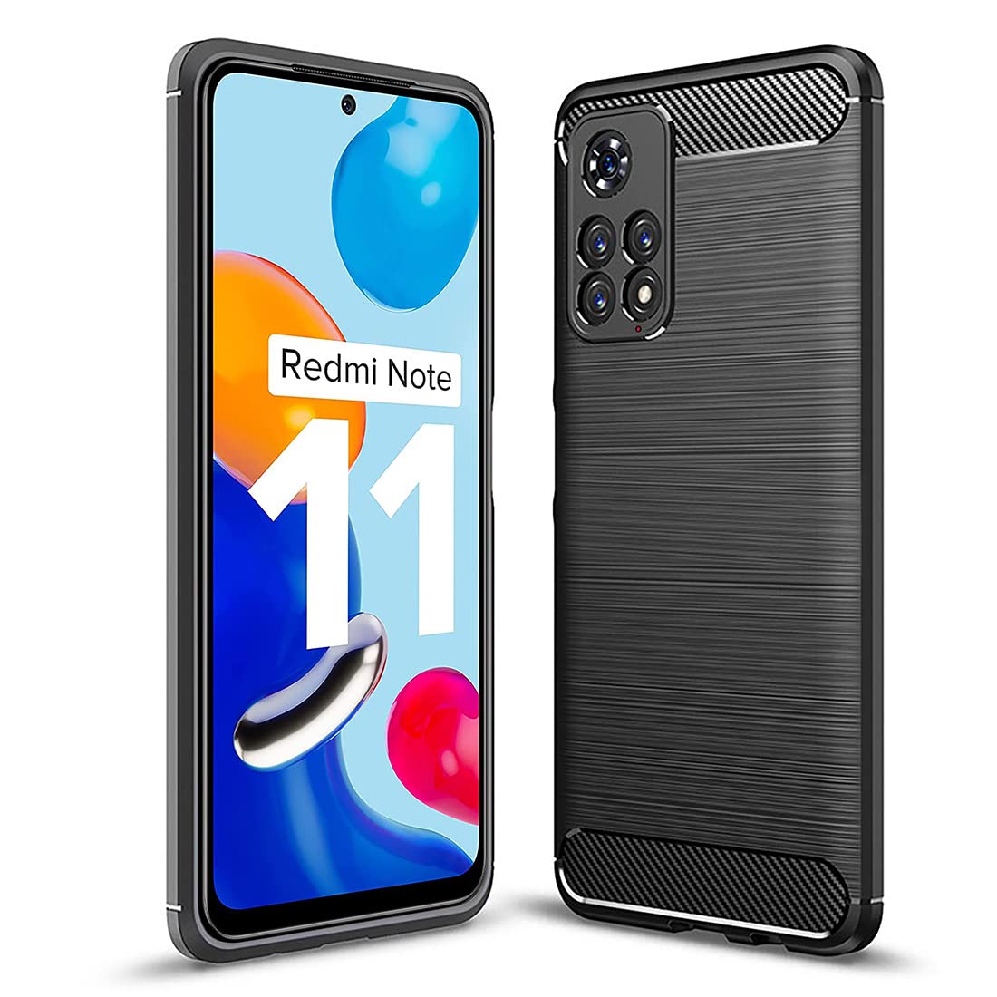 Casotec Rugged Shockproof Back Case Cover | Total Camera Protection | Carbon Fiber Matte Finish | Stylish Design | 360 Degree Protection Back Cover for Mi Redmi Note 11 4G / Note 11S 4G (Black) (B09TT81YH3) Amazon Price History, Amazon Price Tracker