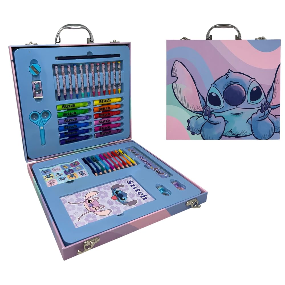 Valigetta colori Stitch Disney scatola per bambini completa di colori articoli di cancelleria stickers