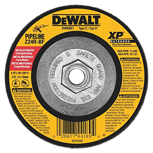 DEWALT DW8807 4-1/2-Inch by 1/8-Inch by 5/8-Inch-11 XP Grinding Wheel