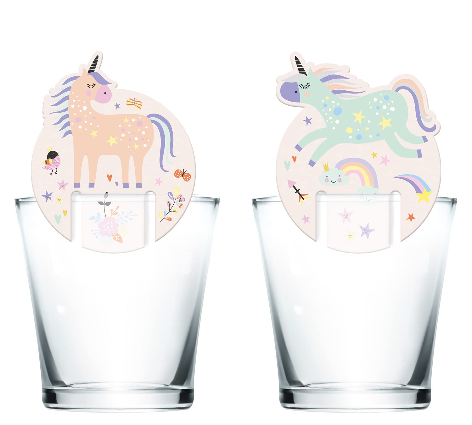 Folat 68309 Unicorns & Rainbows Glass Markers, Pack of 6, Multi-Colour