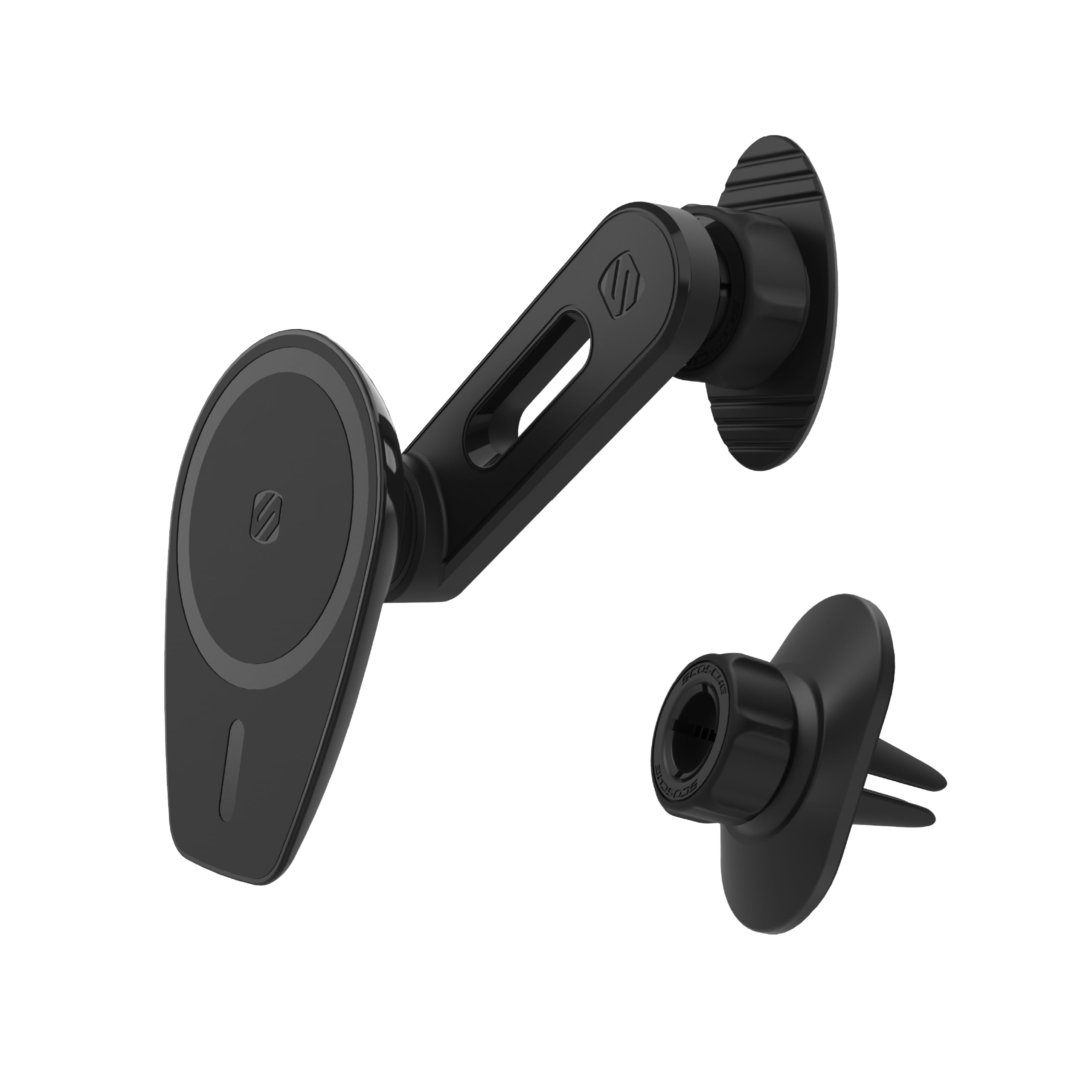 Scosche MagicMount Pro MS: 4-in-1 Magnetic Car Mount with Adjustable Swing-Arm for iPhone 16/15/14/13/12 & MagSafe Cases