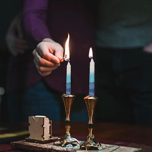 Miniatura 84 de Majestic Giftware /Safed Candles - Paquete de 12 velas Shabat (SC-SHTR-T) Velas tradicionales de Shabat hechas a mano de 5 pulgadas sin goteo Se