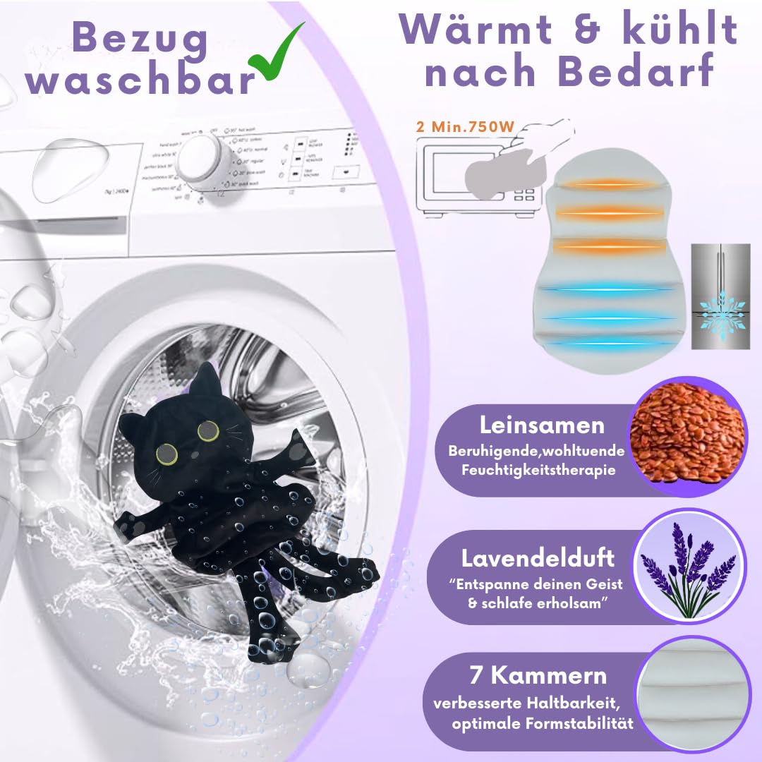 Cojín de calor, apto para microondas, funda lavable, ideal para tensiones y calambres