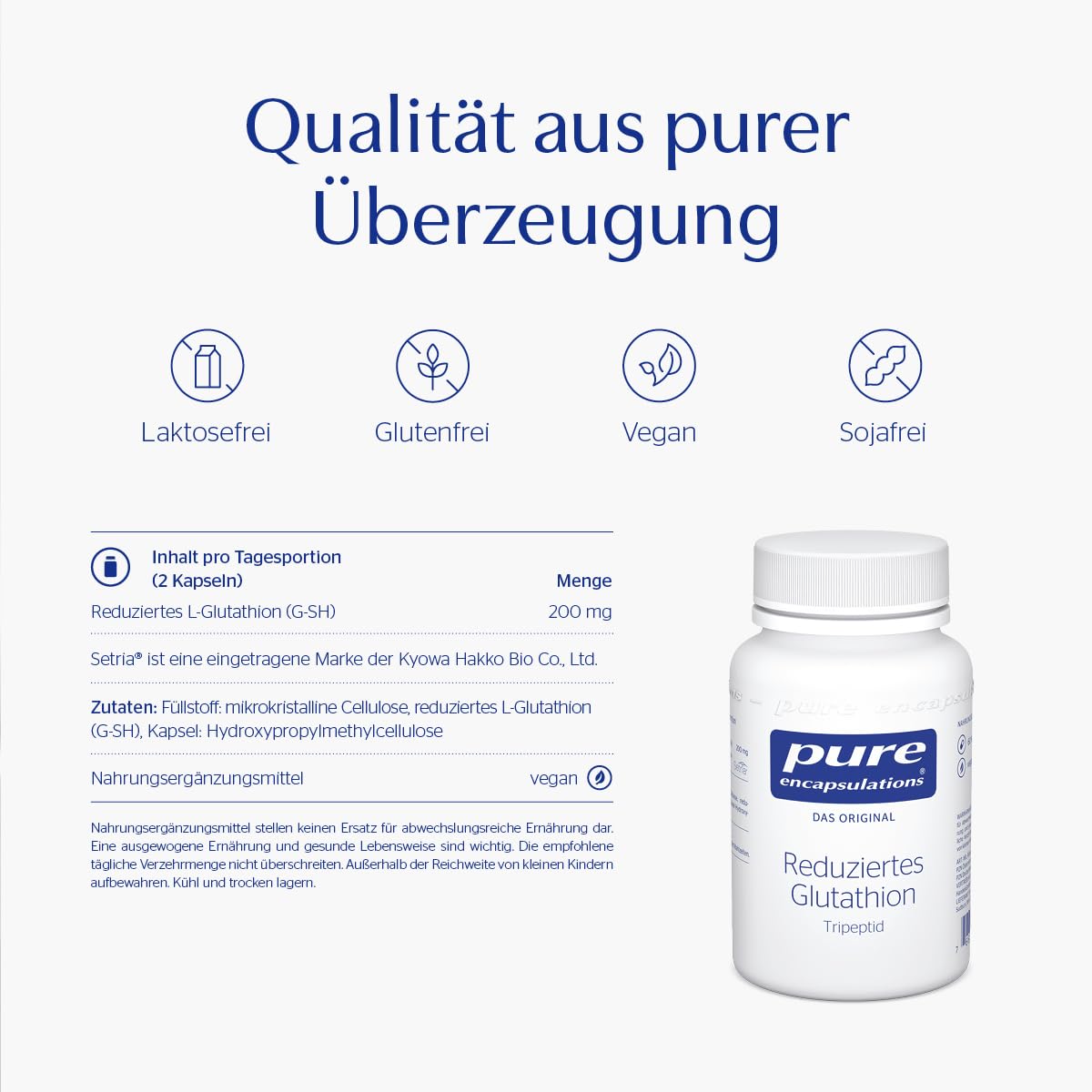 Pure Encapsulations - Reduziertes Glutathion - Nahrungsergänzungsmittel mit Aminosäuren - 60 vegane Kapseln