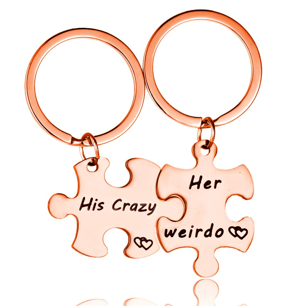 Uloveido Men Women Couple Promise Keychain Set for Friend