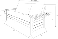 Vista 23 de Kodiak Furniture Futón Phoenix, tamaño completo, gamuza azul marino