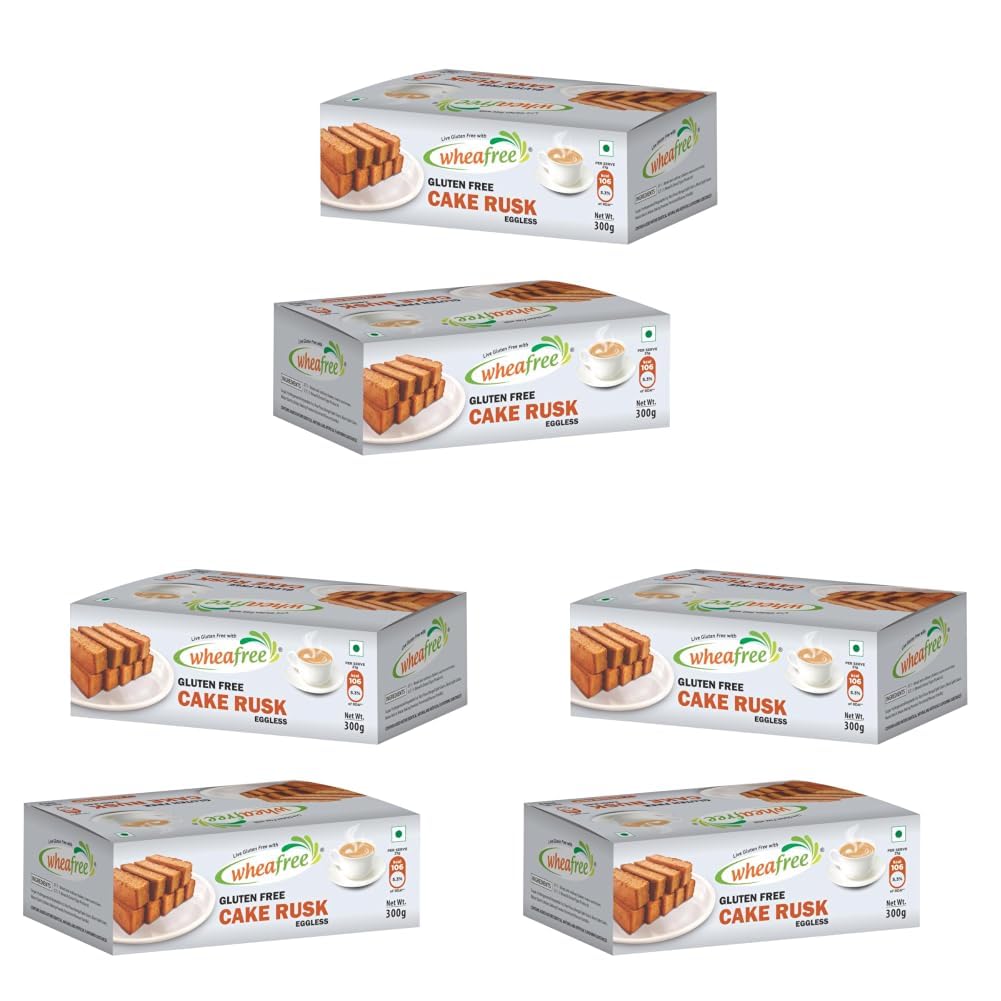 Wheafree Gluten Free Cake Rusk (Eggless)(Pack of 6 x 300g Each) | Tasty, Crunchy and Crispy | Best Tea Time Snacks | No Maida | 100% Vegetarian and Wholesome Ingredients-image-35