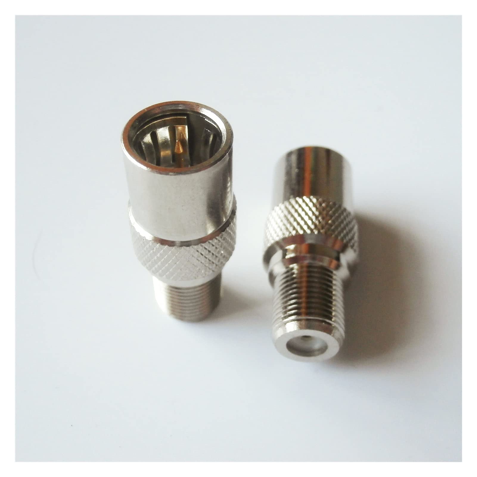 1 pieza F macho con metralla a F hembra, conector coaxial de video RF de conexión rápida y directa compatible con antena de sintonizador de TV (tamaño: 10-19 piezas)