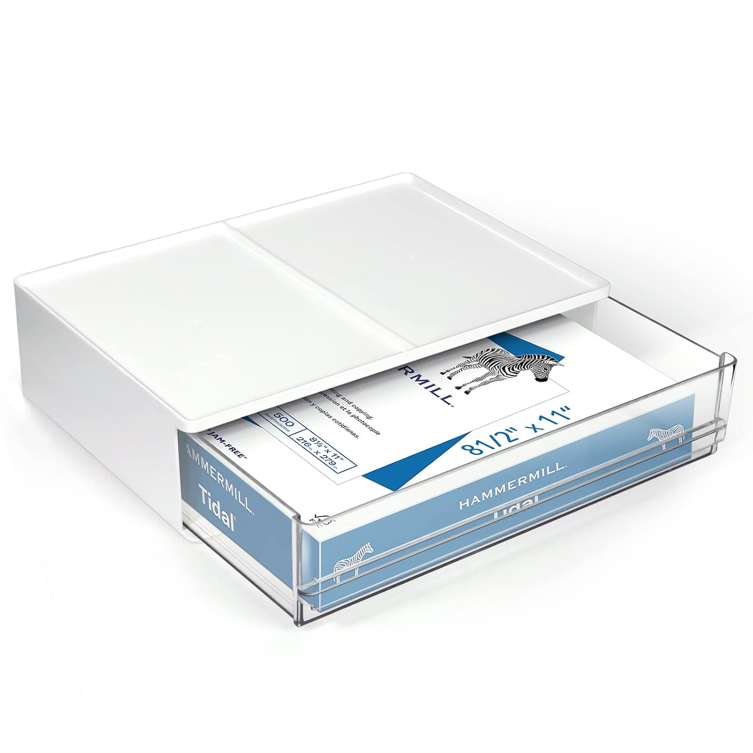 Printer Paper Holder Desk Organizer with Drawer, Stackable Desktop