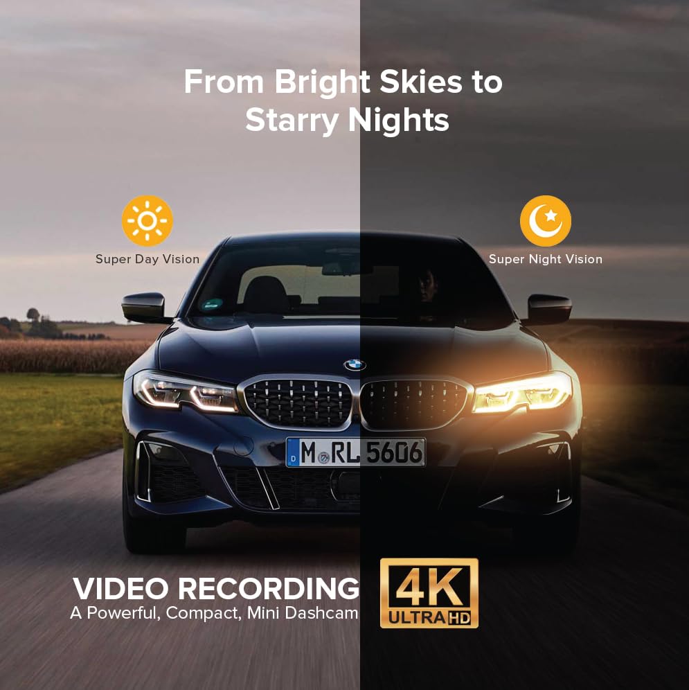 Image of STELLAR DRIVE SD-03 Pro 4k Dual Dash Cam | 4K Front + 2.5K Rear Camera | WiFi App Control | HD Resolution | 3.0 inch IPS Screen | Night Vision | 140 Wide Angle | Loop Recording | G-Sensor