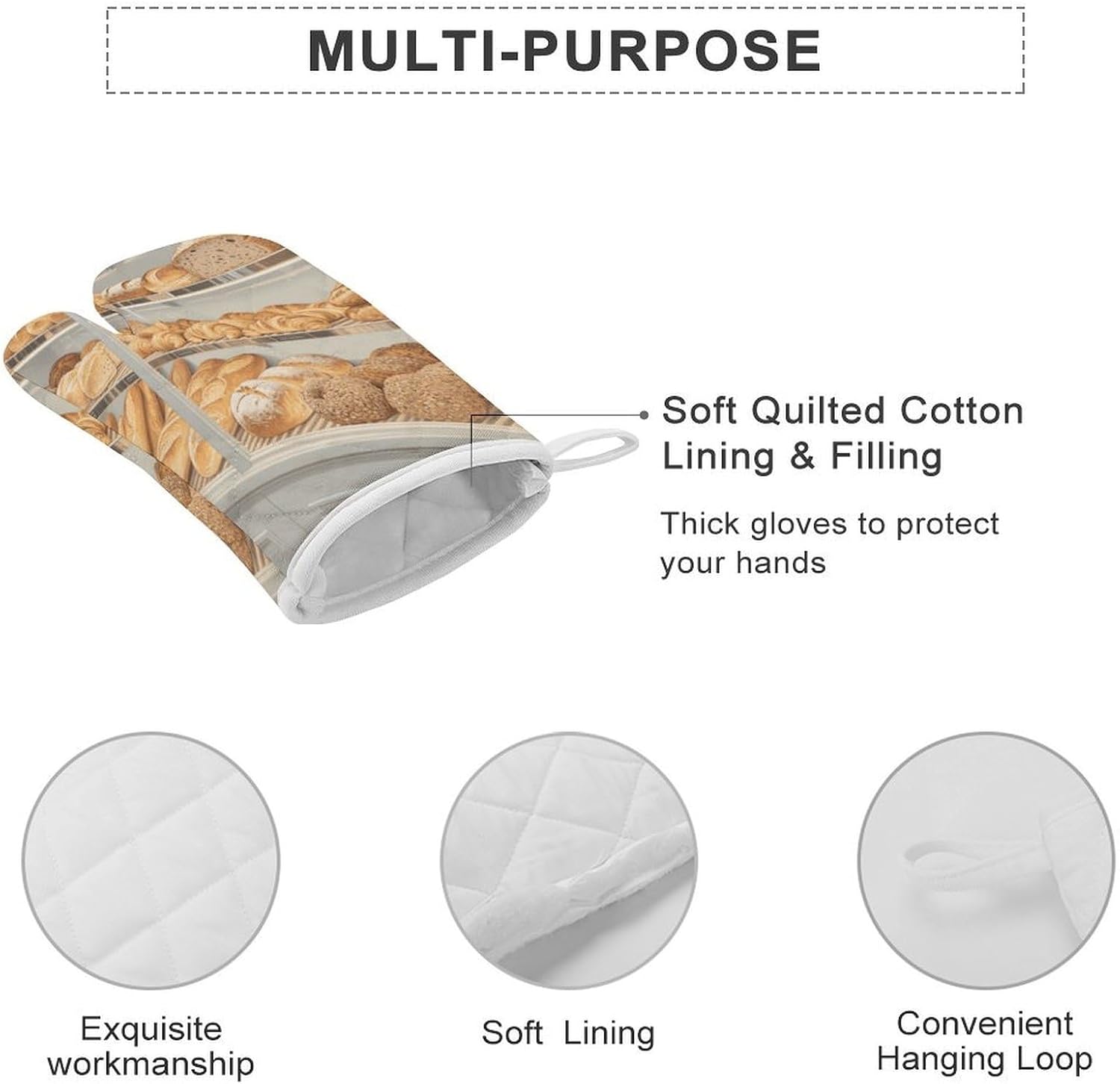 Funny Bread Heat‑Resistant Oven Mitt 1 Pair image 3