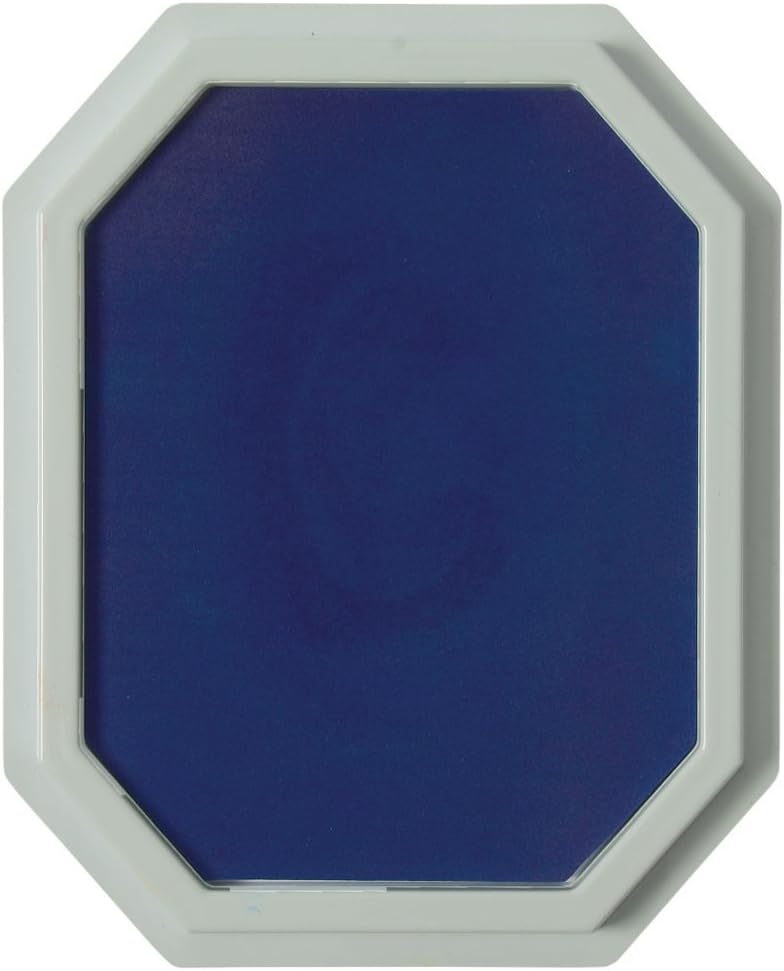 Constructive Playthings Large Washable Stamp Pad for Kids, Rubber Ink Pads, Use in Art Classrooms or for Scrapbook Supplies, Blue Colored Ink, Toddler Toys for Ages 3 Years & Up