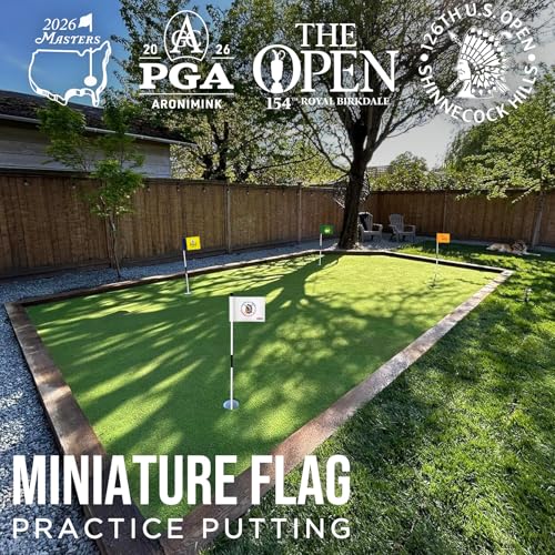 COGOLFING 2026 Grand Slam Golf Flag Mini, 8x6 Inch, Double-Sided Silk-Printed, Premium 420D Nylon, Ideal for Backyard Practice Putting Green, 4-Pack - Thumbnail 6