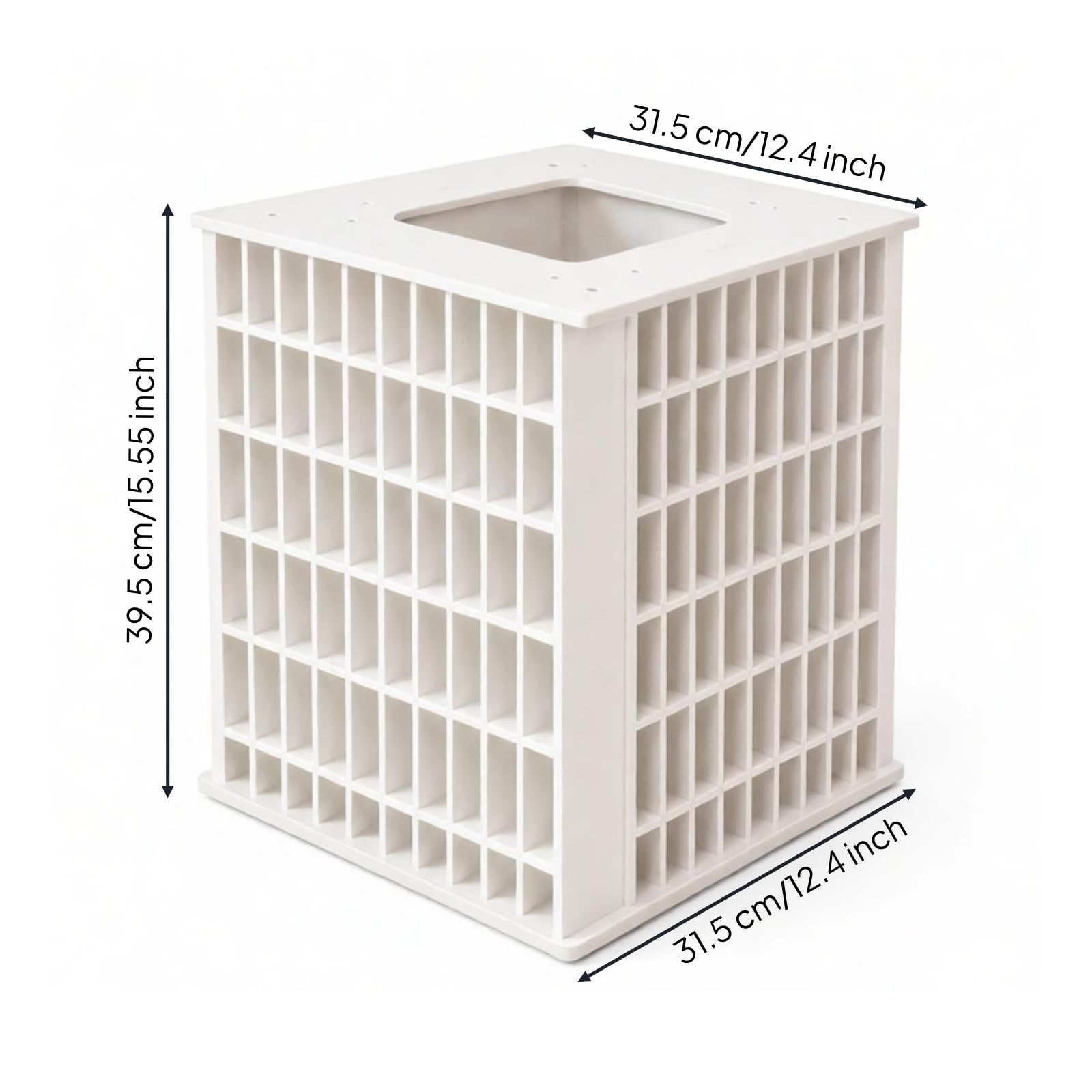 Rotierender Organizer Schreibtisch Organisator Aufbewahrungsbox Stiftehalter Sortierkasten aus PVC mit Verdeckter 360, Drehbarer Quadratischer Organizer, Vertikal, 240 Fächer