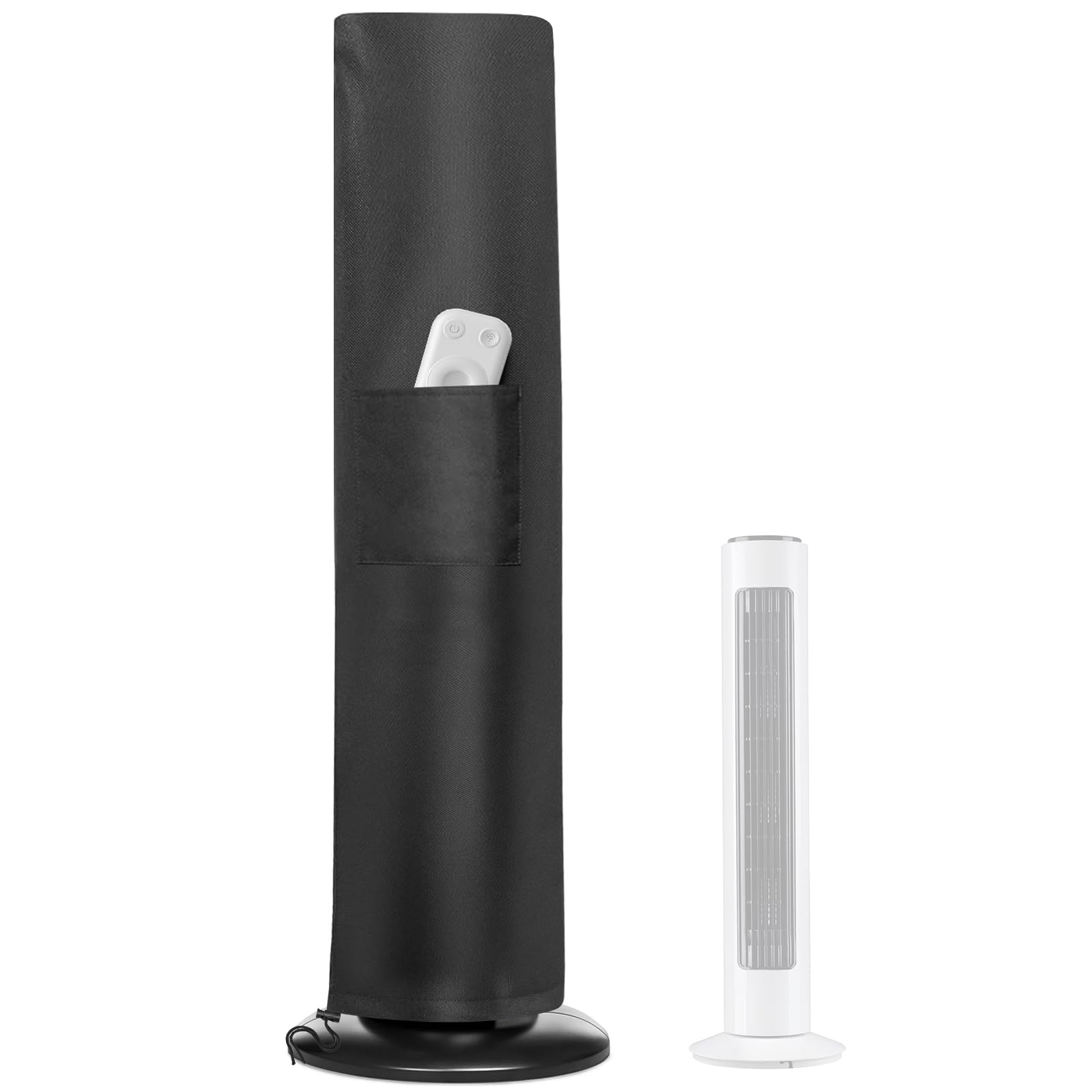 STARTWO Tower Fan Cover, Waterproof Dustproof Fan Protective Cover with Pocket Oscillating Tower Fan Covers with Remote Outdoor or Indoor Stand up Fan for Home Bedroom Office Fan Cover 13x13x42inch