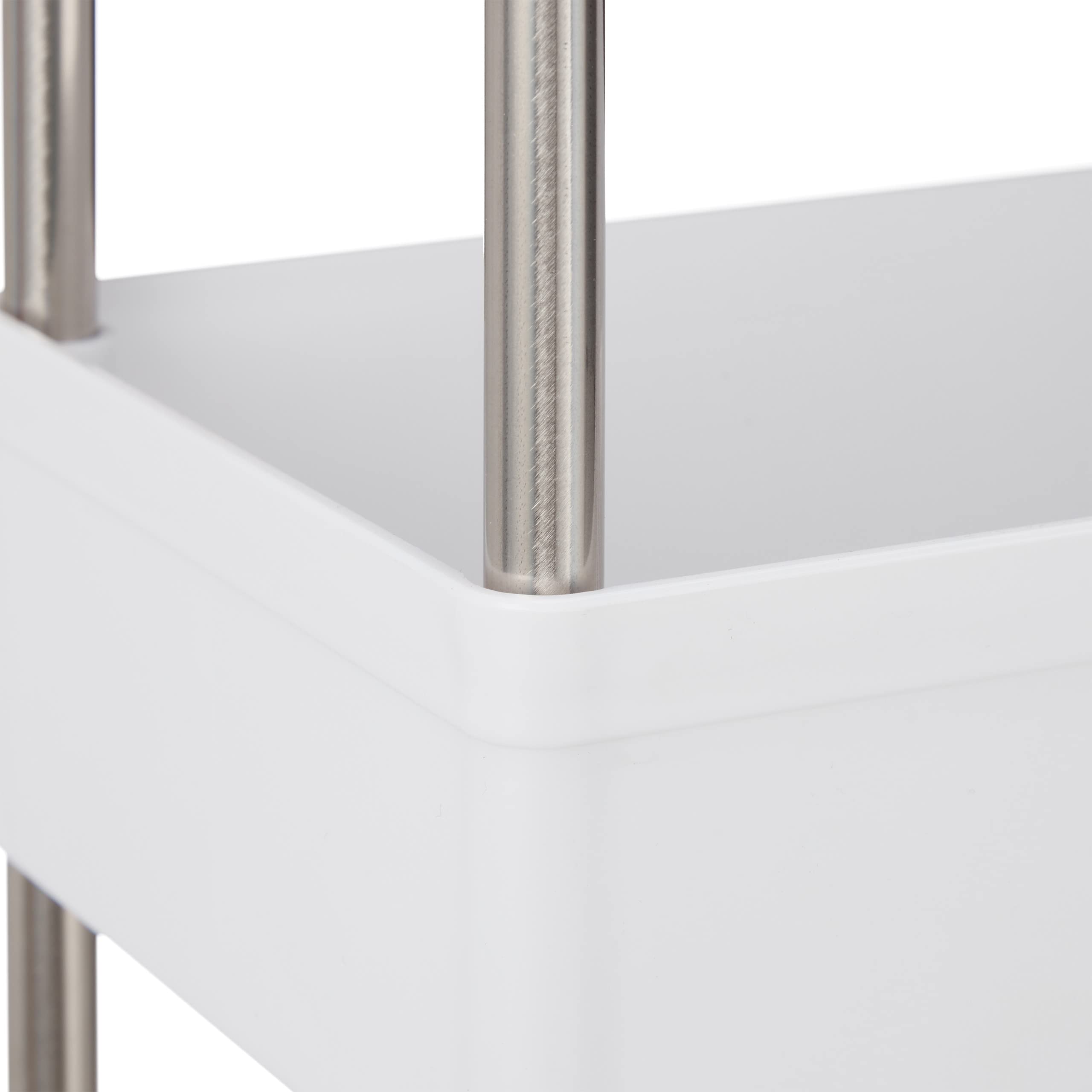 Relaxdays Mobile Salvaspazio, Scaffale su Ruote con 3 Ripiani, per Bagno & Cucina, Carrello 70 x 15,5 x 40,5 cm, Bianco