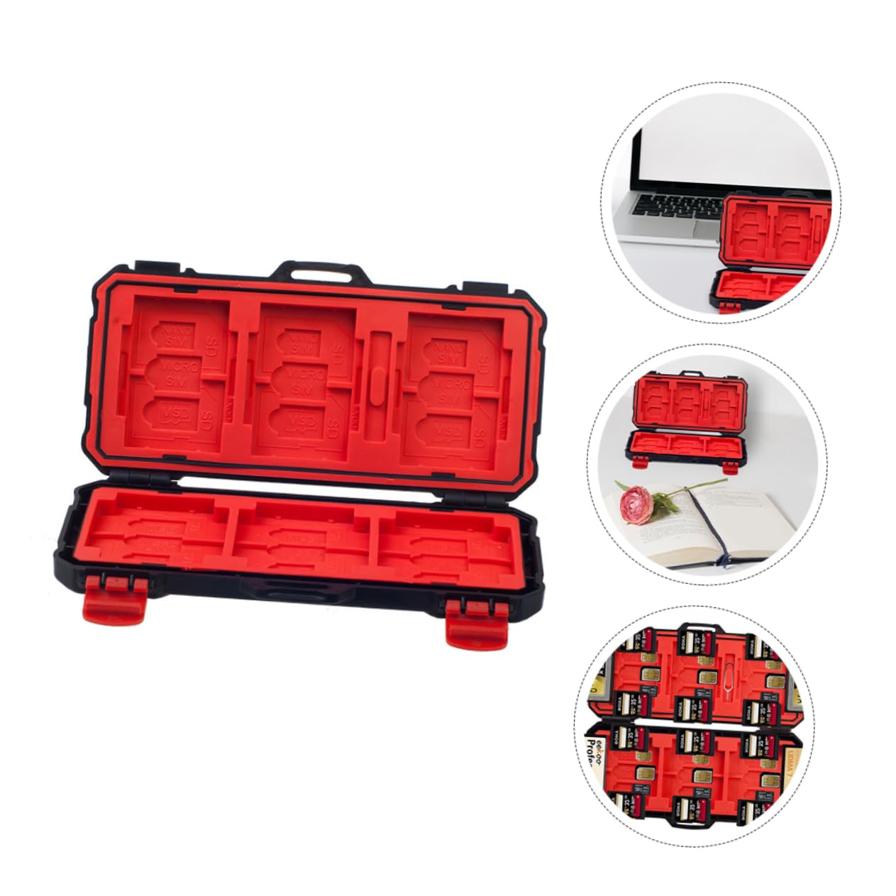 VILLCASE 1Pc Storage Case Portable Flash Cards Organizer Cf Cards Holder with Ergonomic Locking System Simple Design for Easy Use Durable for Personal Professional Storage