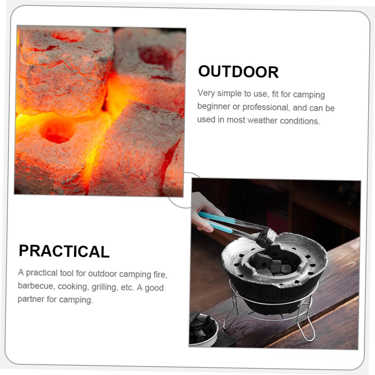 Gatuida Carbón Vegetal Multifuncional para Parrilla y Estufa de Cocina al Aire Libre Tabletas de Carbón de Bambú Ecológicas 500g Olor para Camping y Barbacoas