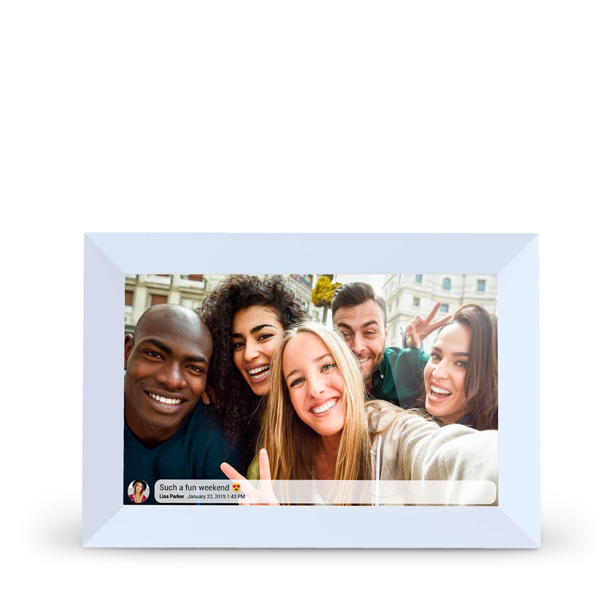 PRIXTON Cornice Fotografica Digitale con WiFi Prado, Touch screen da 10" HD, 1GB/​16GB, 2 altoparlanti incorporati, Connessione tramite App, USB, SD, Colore Bianco