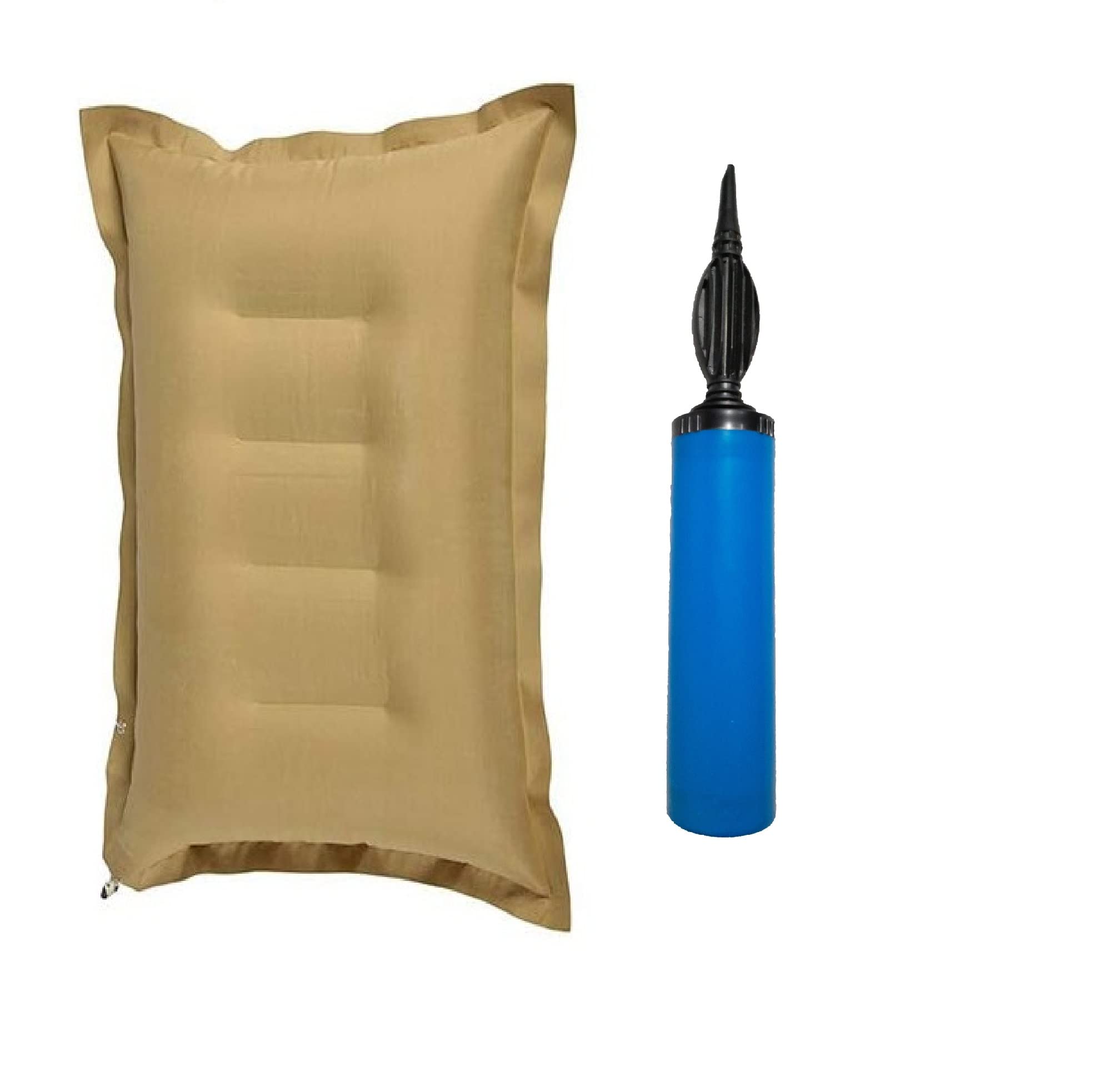 Polycotton Pack of 1 Cushion Sleeping Bag Backpacking Pillow Soft Comfortable Air Inflatable Travel Pillow Tourist Pillow (Brown Color)-image-31