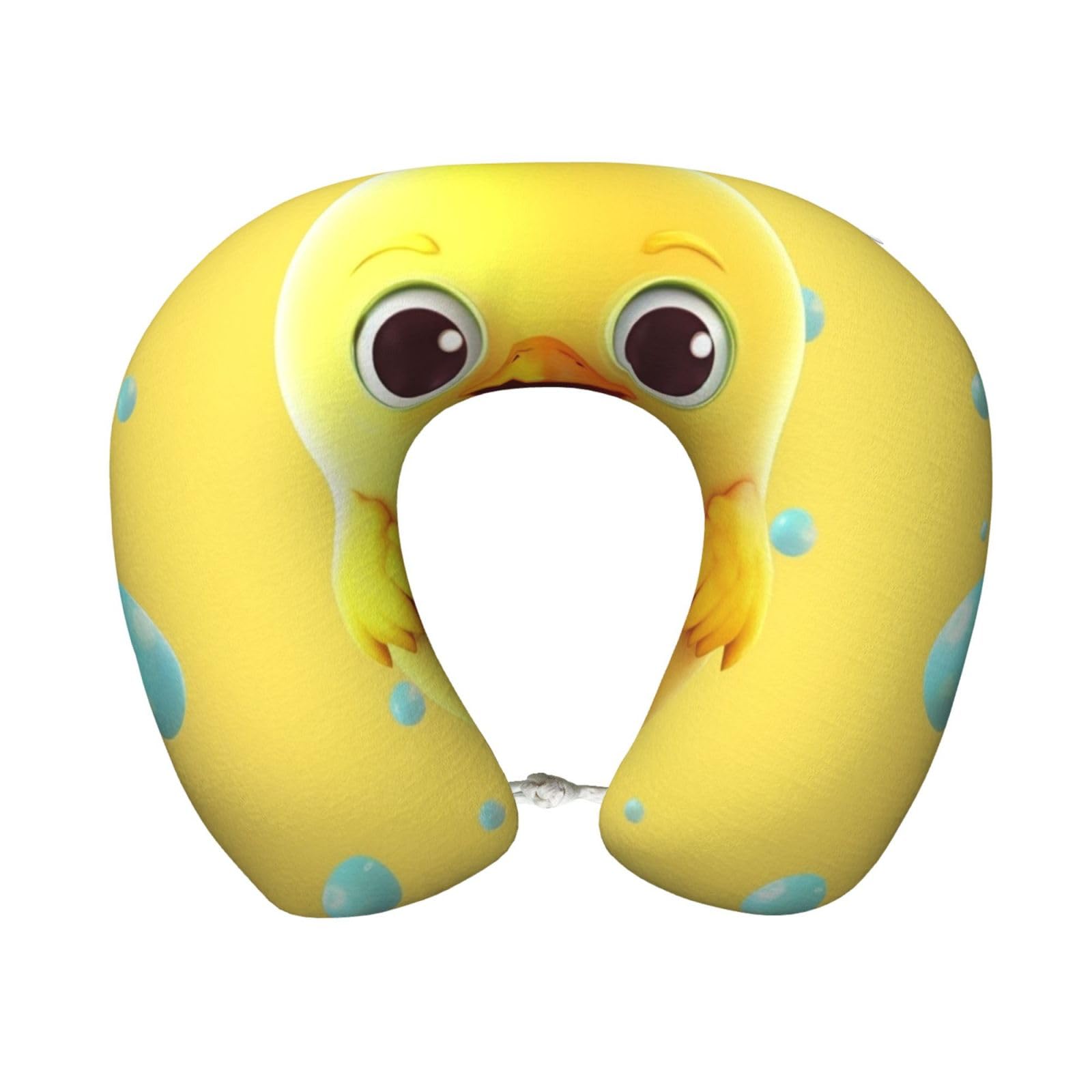 peiyeety Yellow Chicken Travel Pillow Memory Foam - Comfortable U Shape Neck Pillows for Sleeping, Neck and Head Support Portable Airplane Pillow Adjustable Flight Pillow, Washable Cover