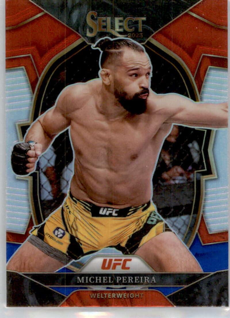 2023 Panini Select Red and Blue Prizms #11 Michel Pereira Welterweight Concourse Official MMAUFC Trading Card in Raw (NM or better) Condition