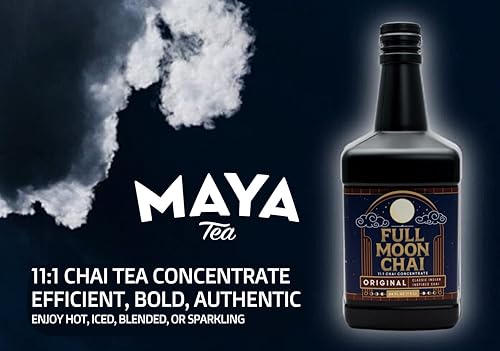 Miniatura 7 de Maya Tea Full Moon Chai Concentrado Original Classic Indian Inspired Azúcar de caña orgánico sabores naturales 64 onzas con bomba blanca