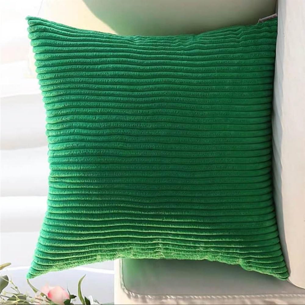 SWJ-swjssb Super King Size Pillow Cases 80x80 75x75 Cm,Square Extra Large Cushion Covers Soft Throw Pillow Cover With Zipper Corduroy Decorative Pillowcases For Sofa Couch(Green,24x24 inch 1pc) โ image 1