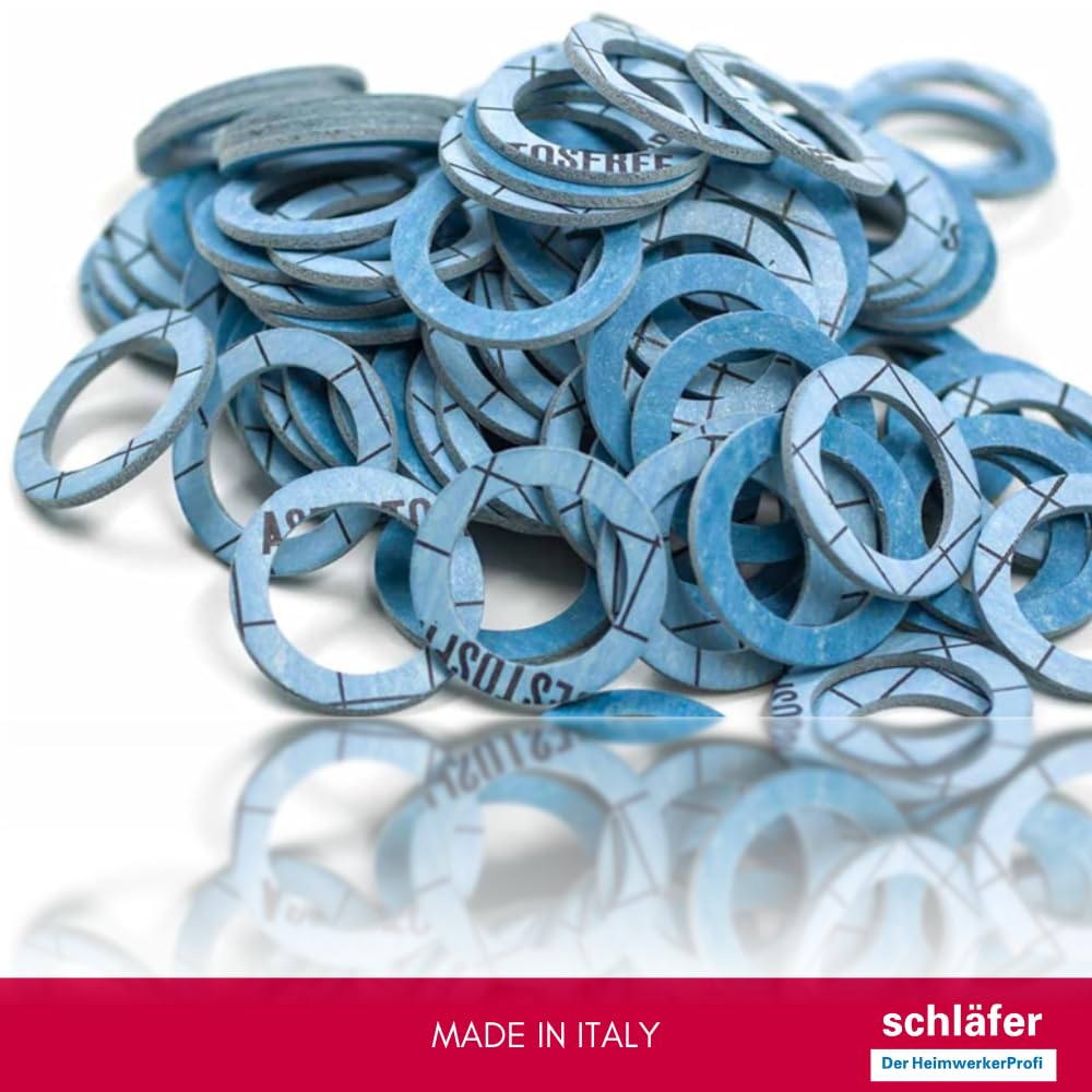 Schläfer 182830 | Guarnizioni idrauliche Piatte per Alte Temperature blu FASIT 3/4-2 mm, Sanitaria, Rubinetti, Raccordi Acqua, Caldaia, Gas, Impianti di Riscaldamento e Solare Termico. Conf 10PZ