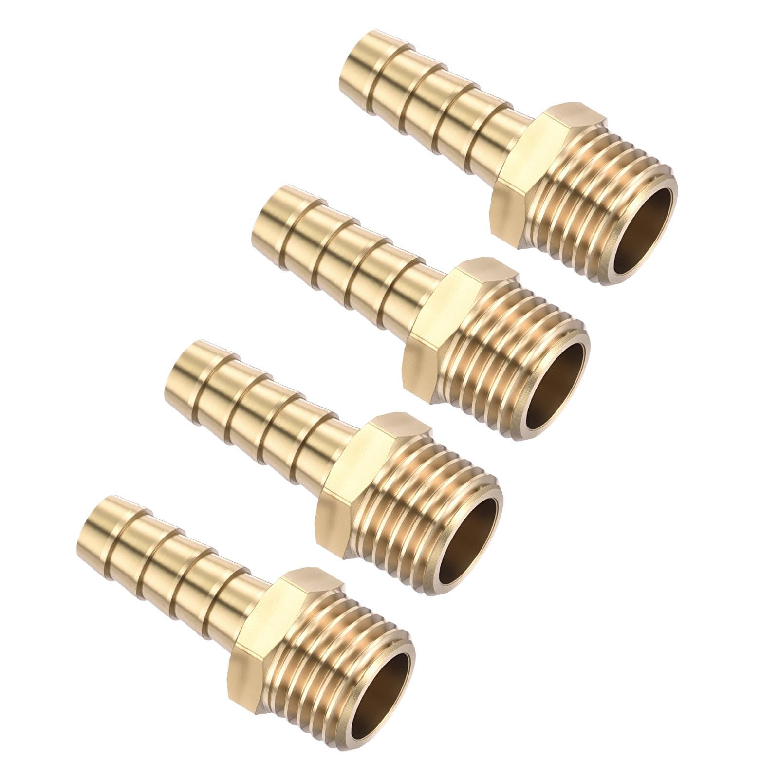 Kozelo 4pcs Brass Hose Barb Fittings 8mm Hose Barb to M14x1.5mm Male — image 1