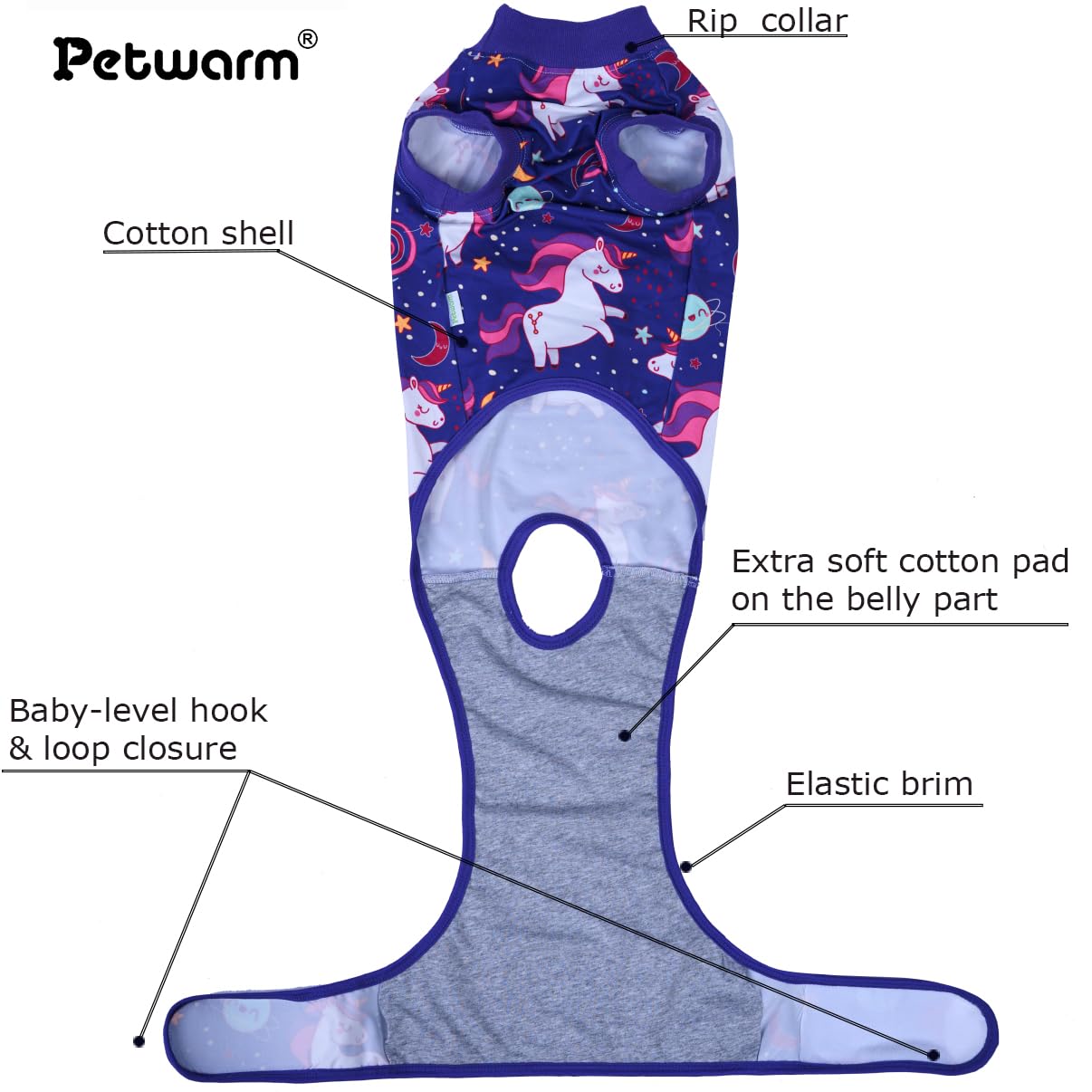 PetWarm Dog Surgical Suit, Dog Surgical Recovery Suit, Spay and Neuter, Prevents Licking After Surgery - Image 2