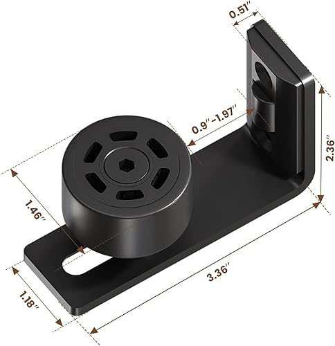 Miniatura 5 de AONAYIOA - Guía de piso ajustable para puerta corrediza de granero, guía de piso para puerta de granero montada en la pared, con parte inferior