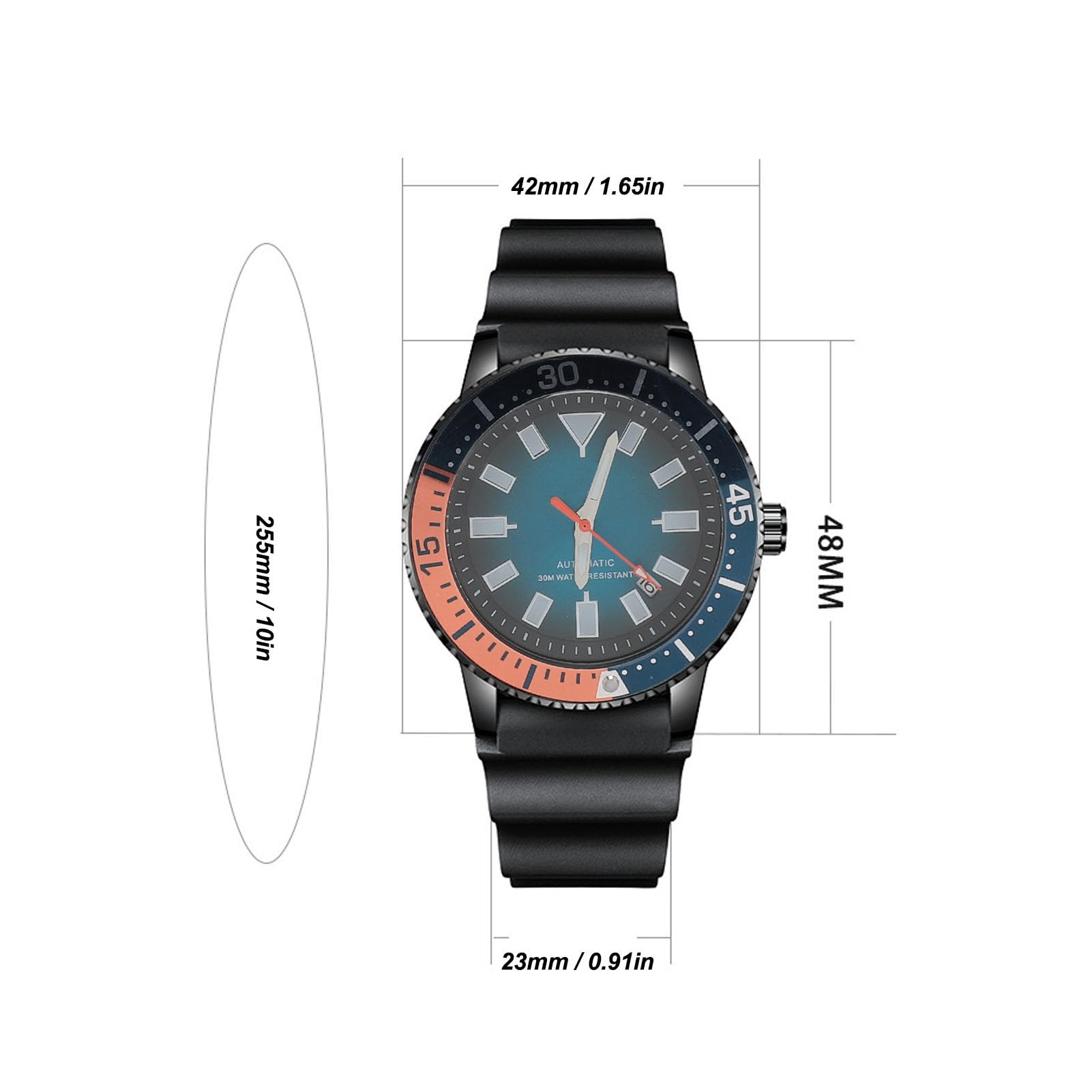 RIZGHWOY Reloj Cronógrafo de Lujo para Hombre, Resistente Al Agua, Movimiento Automático para Celebraciones, Eventos, 42 Mm