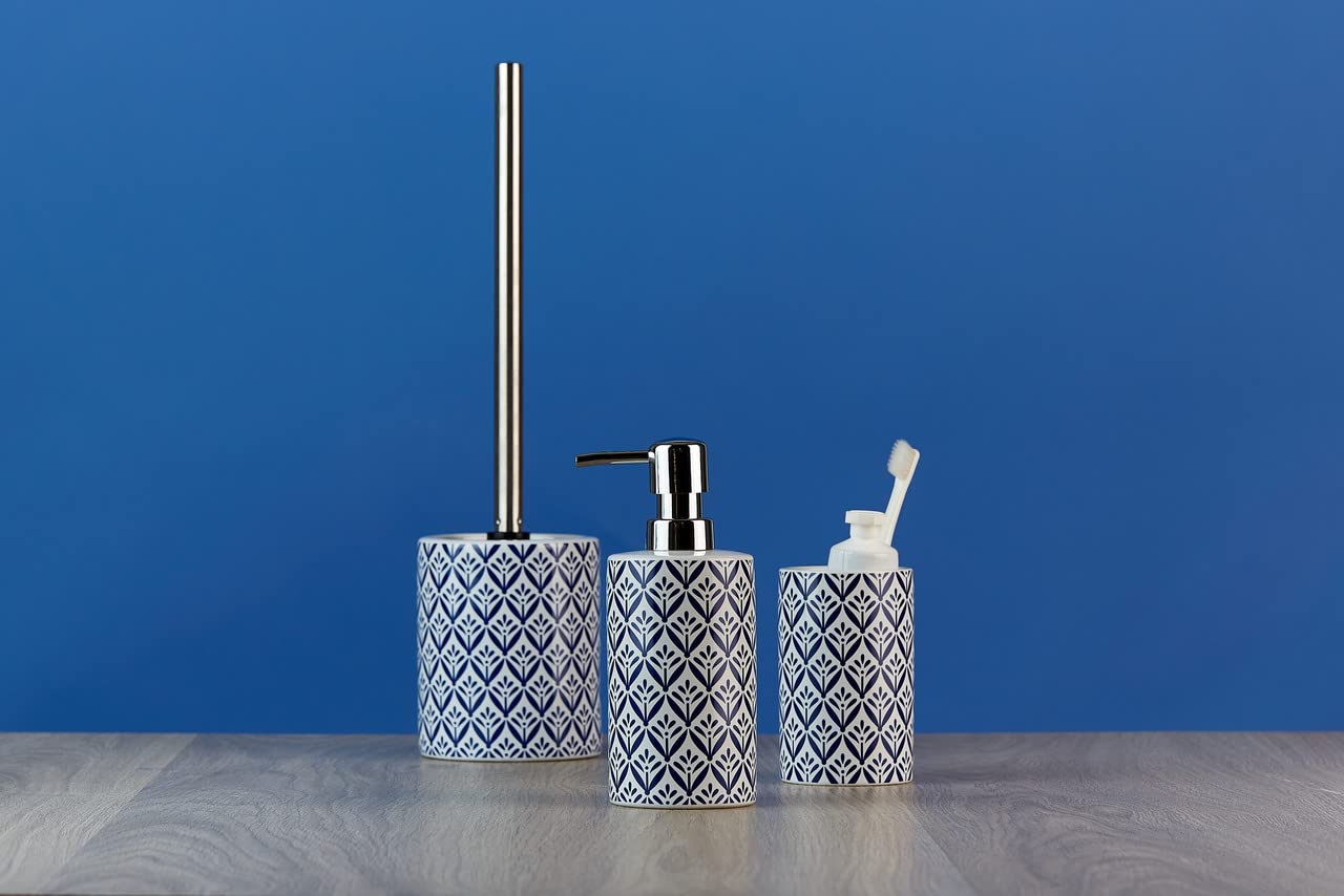 WENKO Gobelet De Brosse à Dents Rollin'Art Full Bloom, Porte-brosse à Dents En Céramique De