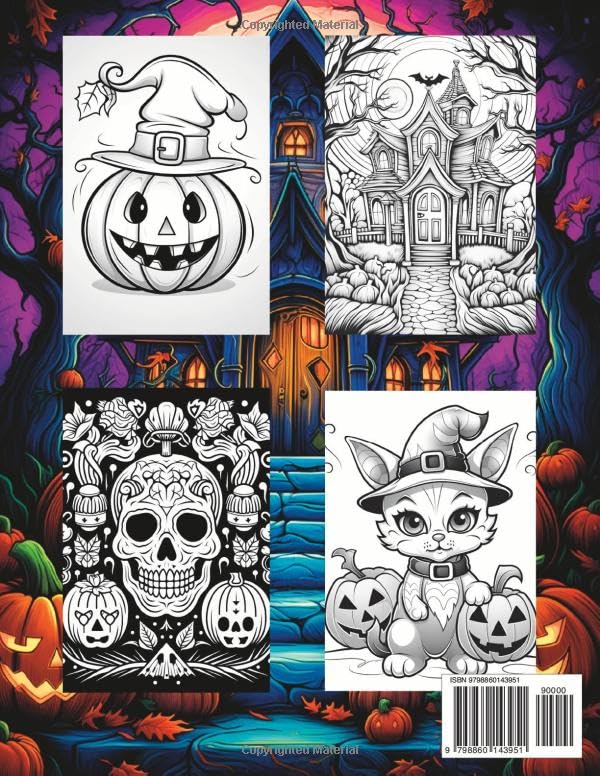 Fantasy Coloring Book Halloween for Kids Large Edition: Spooktacular Fun with Not-So-Scary Halloween Scenes and Simple Images for Kids, Teens, Adults ... Enchanting World of Halloween Coloring Books) - Image 2