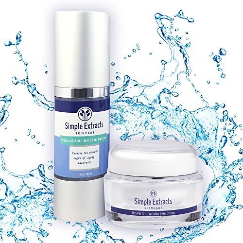 NEW Botanical Anti Aging Anti Wrinkle Cream and Skin Serum Combo Set