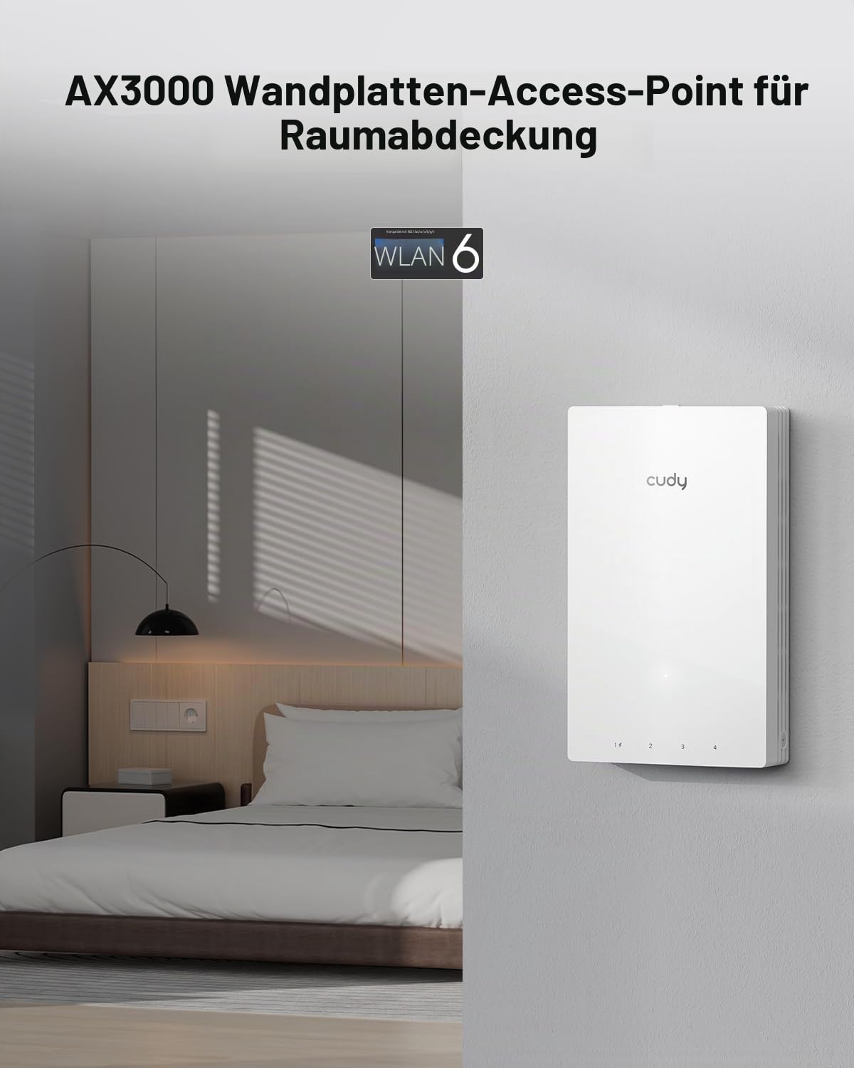 Cudy AP3000 Wall WiFi 6 AX3000 In-Wall Wireless Gigabit-Zugangspunkt, unterstützt OFDMA, MU-MIMO, Beamforming, PoE-Powered, Cudy App-Steuerung oder Webkonfiguration