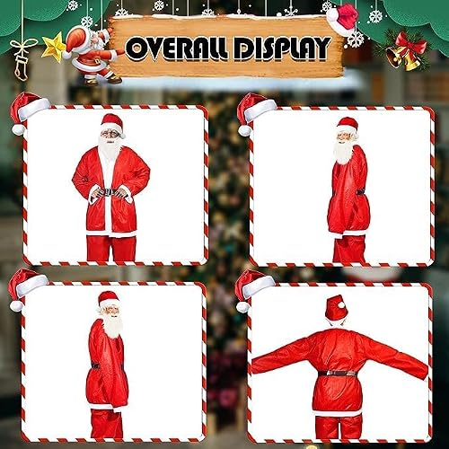 SORANGEUN Santa Claus Costume, Cost-effective 5pcs Santa Suit, Non-woven Santa Costume for Men