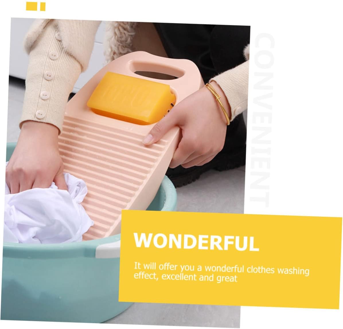 KOMBIUDA 2pcs Manual Wash Board Laundry Washboard Non-Slip Grip Soap Holder for Underwear Socks More Home Laundry Tool