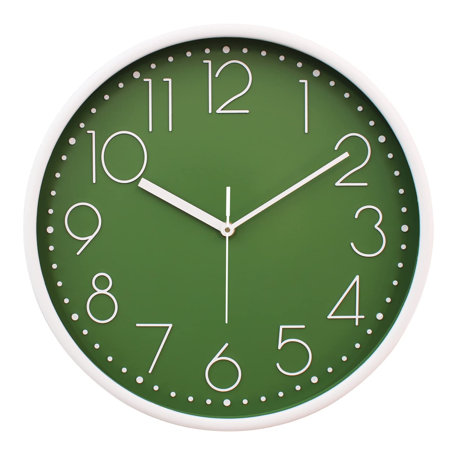 RANDOM 12 Inch Classic & Modern Multi Stylish Silent Movement Wall Clock for Home, Living Room, Bedroom, Lobby, Office, and Kitchen (Green)